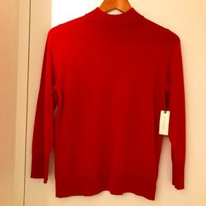 Anthropologie Moth Red Mock Turtle Neck Sweater